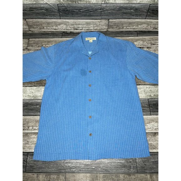 Tommy Bahama Silk Short Sleeve Button Down Shirt - Picture 1 of 7